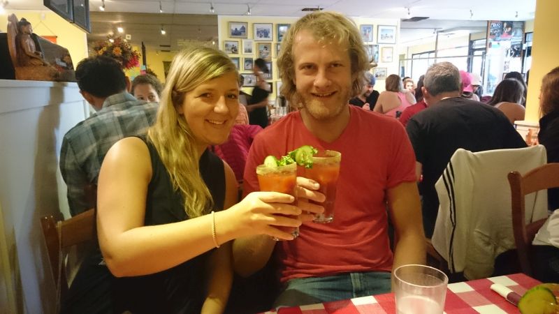 Der Tag Begann mit einem Brunch. Dazu ein "Ceasar". Prost!    